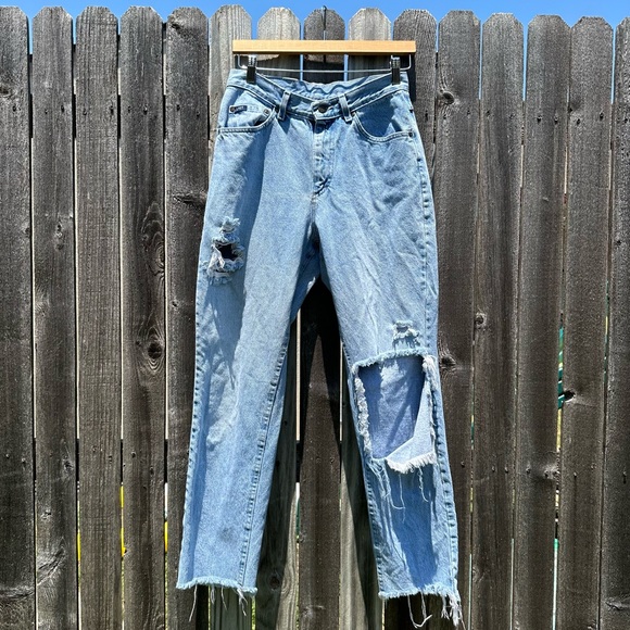 Vintage 90s Lee distressed denim jeans - Picture 1 of 9